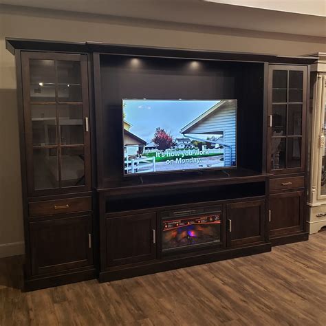 122" Hyde Park Electric Fireplace Entertainment Center Wall Unit