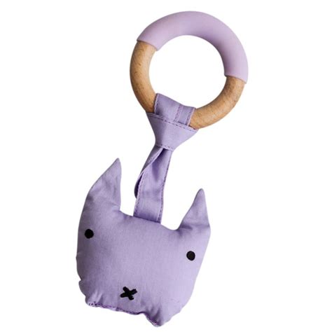 Buy Wood Plush Rattle Teether Toy - Kitty on Snooplay India