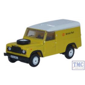NDEF007 Oxford Diecast Land Rover Defender LWB Hard Top British Rail 1/ ...