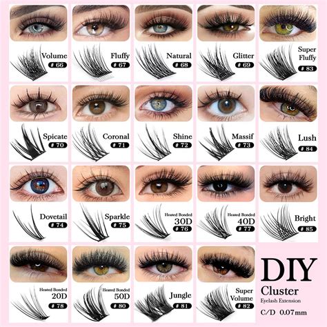 DIY 144 Cluster Lashes YUANZHIJIE free ship Segmented Beam Natural C/D Curl Individual Mink ...