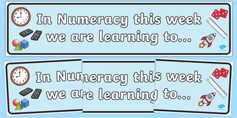 In Numeracy this Week Working Wall Banner
