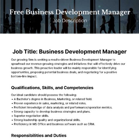 Image result for Business Development Manager Job Description Examples