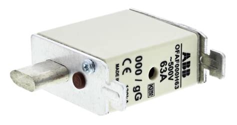 OFAF000H63 1SCA022627R1390 ABB | ABB 63A Centred Tag Fuse, NH000, 500V ...
