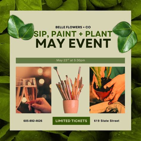Sip, Paint + Plant at Belle Flowers + Co ?, 619 State Street, Belle ...