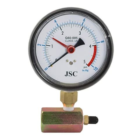 JONES STEPHENS 5 lb. Gas Test Gauge Assembly with Pressure Snubber ...