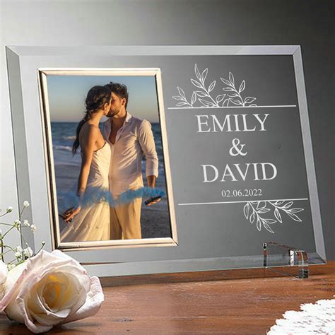 Custom Wedding Frame, Personalized Glass Frame, Gift for Anniversary ...