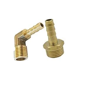 Set of 2 1/4 Inch NPT Male Threads x 10mm Inch Barb Fuel Hose Barb ...