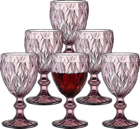 Wine Glasses 240 ml Vintage Wine Glasses 6 Set, Crystal White Wine ...