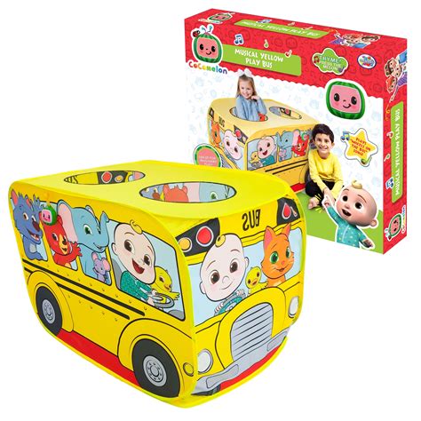 Buy CoComelon Musical School Bus Pop Up Play Tent, Polyester Material ...