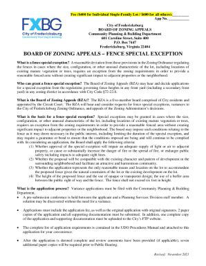 Fillable Online Fillable BOARD OF ZONING APPEALS - ZONING VARIANCE ...