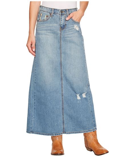 Stetson Long Denim Skirt w/ Back Slit - Zappos.com Free Shipping BOTH Ways