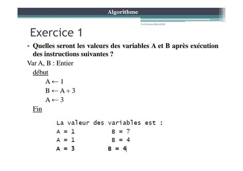 Image result for Algorithme Informatique Exercices Corriges