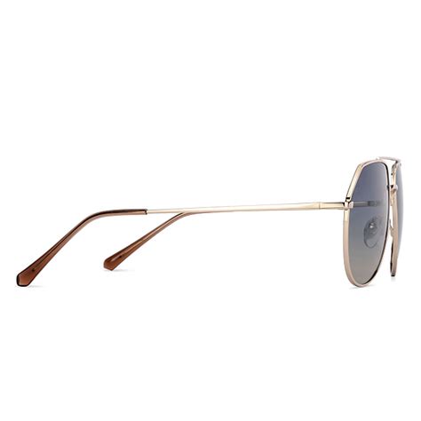 Buy Gold Brown Blue Gradient Full Rim Aviator Vincent Chase Polarized ...