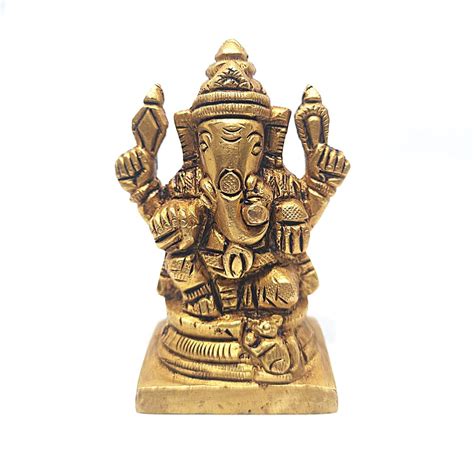 Buy NST Lord Ganesh/Vinayagar/Ganapati Brass Metal Idol for Car ...
