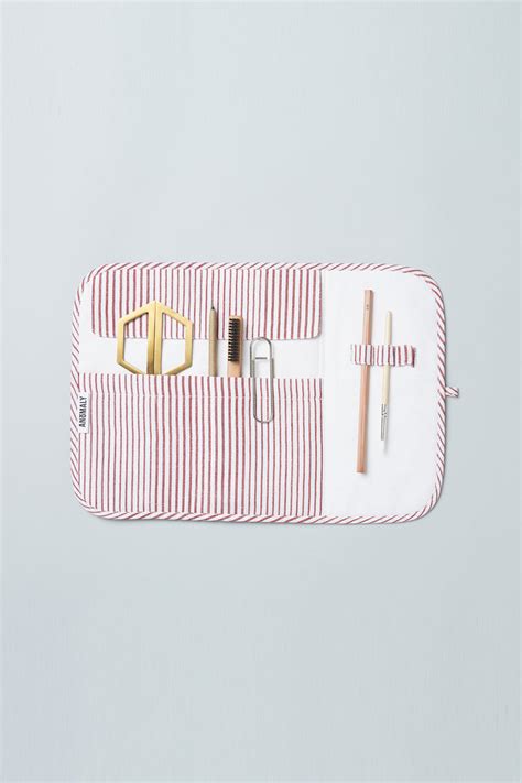 Utility Pouch in Red Pinstripe Color – ANOMALY