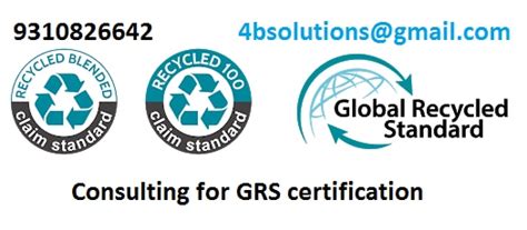 GRS Global Recycle Standard Certification Consultant in India | ISO ...
