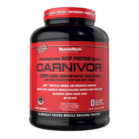 Musclemeds Carnivor Beef Protein Isolate Powder Fruit Punch 4 Lb ...