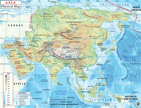 Physical Map of Asia 的图像结果