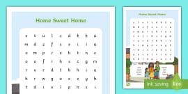 Different Types of Homes Word Search