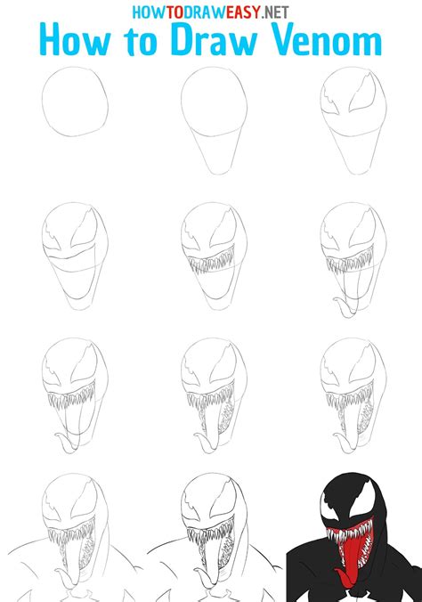 Image result for Venom Drawing Tutorial
