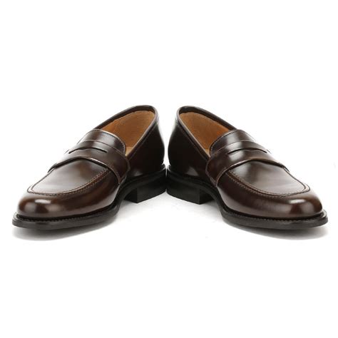 Loake Mens Dark Brown Leather 211 Loafers for Men - Lyst