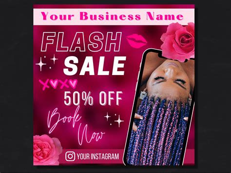 Buy Hot Pink Baddie Instagram Post Flyer Canva Template Pink IG ...