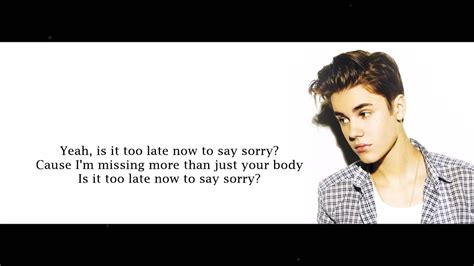 Justin Bieber - Sorry Lyrics HD - YouTube