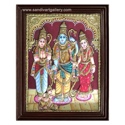 Shop Online Kothandaramar Semi Embossed Tanjore Painting| Free Shipping ...