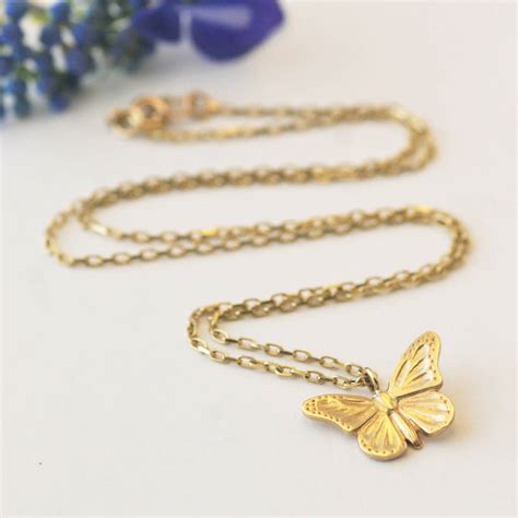 9ct Gold Butterfly Necklace By Heather Scott Jewellery