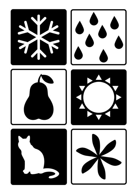 42 Printable Sensory Flashcards, High-contrast Newborn Cards, Visual ...