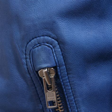4576J giubbotto uomo BULLY SPOTTED blue shaded leather jacket man