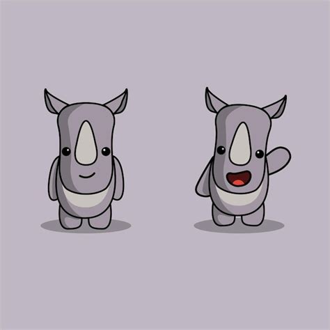 Nashorn-Cartoon | Premium Vektor