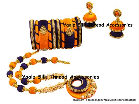 Yaalz Silk Thread Heavy Pearl Necksets With Partywear Set Bangles & 2