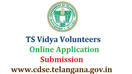 TS Vidya Volunteers Online Application Form - TS TET Online Application ...