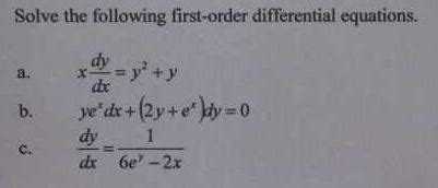 Image result for Solve First Order Differential Equations