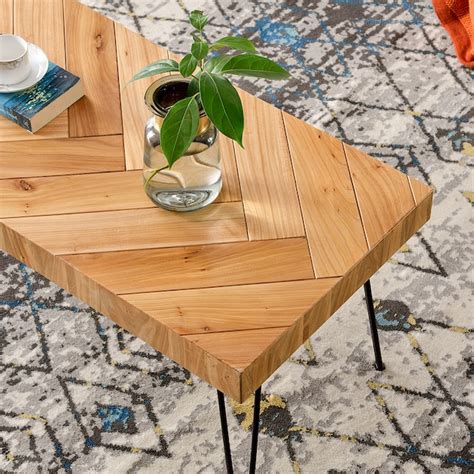 CASAINC Brown Wood Modern Coffee Table in the Coffee Tables department ...