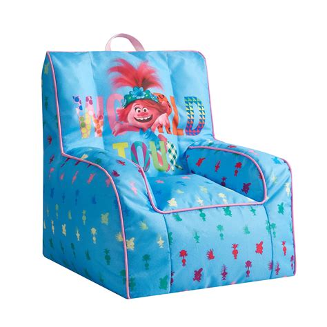 Dreamworks Trolls World Tour Kids Nylon Bean Bag Chair Piping ...