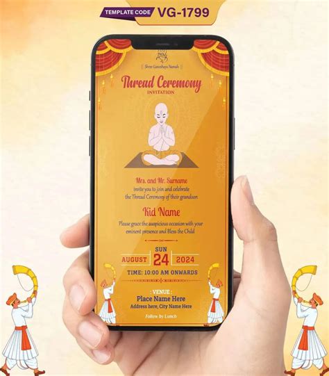 Thread Ceremony Invitation | Traditional Hindu Upanayanam E-Invite wit ...