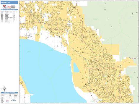 Orem Utah Wall Map (Basic Style) by MarketMAPS - MapSales