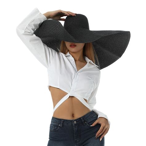 BRDFRL Oversized Beach Straw Hats for Women Floppy, Extra Large Sun ...