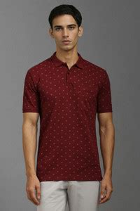 LOUIS PHILIPPE Printed Men Polo Neck Maroon T-Shirt - Buy LOUIS ...