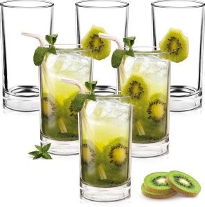 TREO (Pack of 6) Embassy Cool Glass Tumbler Set, 275 ml Each ...