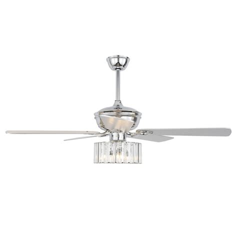 Bella Depot Ceiling Fan 52-Inches Chrome with Color-Changing Indoor ...