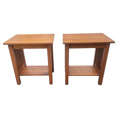 Oak Mission Style End Tables