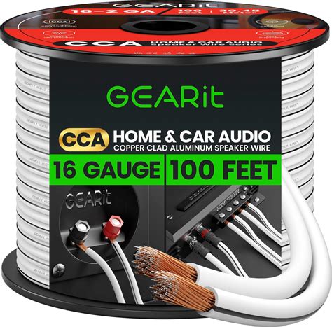 Amazon.com: 16AWG Speaker Wire, GearIT Pro Series 16 Gauge Speaker Wire ...