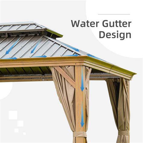 Buy Double Hardtop Gazebo 12'x16',Wood Looking Hardtop Gazebo Outdoor ...