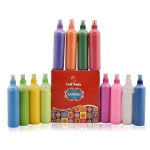 Buy CraftVatika Rangoli Colour Powder Tube Kit, Diwali Decoration Items ...