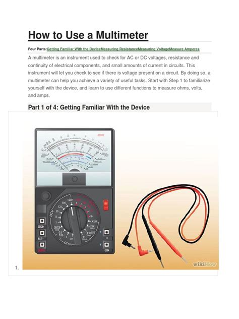 Image result for How to Use Electrical Multimeter