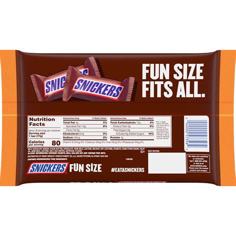 Snickers Fun Size Nutrition Facts