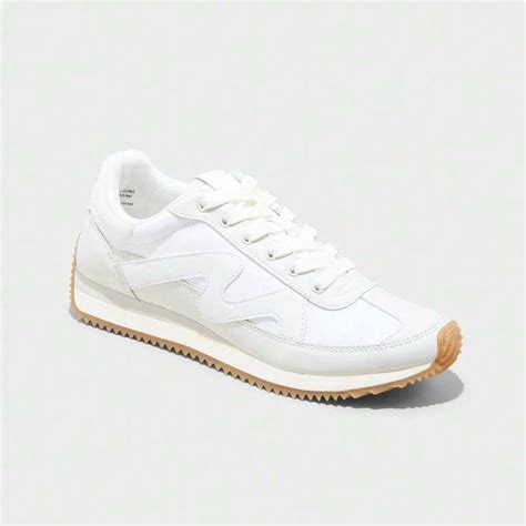 Women's Low Top Faux Leather Lace Up Sneakers Memory Foam | SHEIN USA